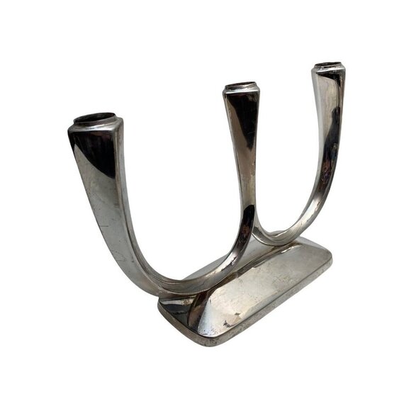 WMF Candle Holder Silverplate Candelabra Mid Century Modern 10.5" Centerpiece - Picture 2 of 11